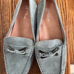 White Mountain Women's Suede Loafers in Light Gray
